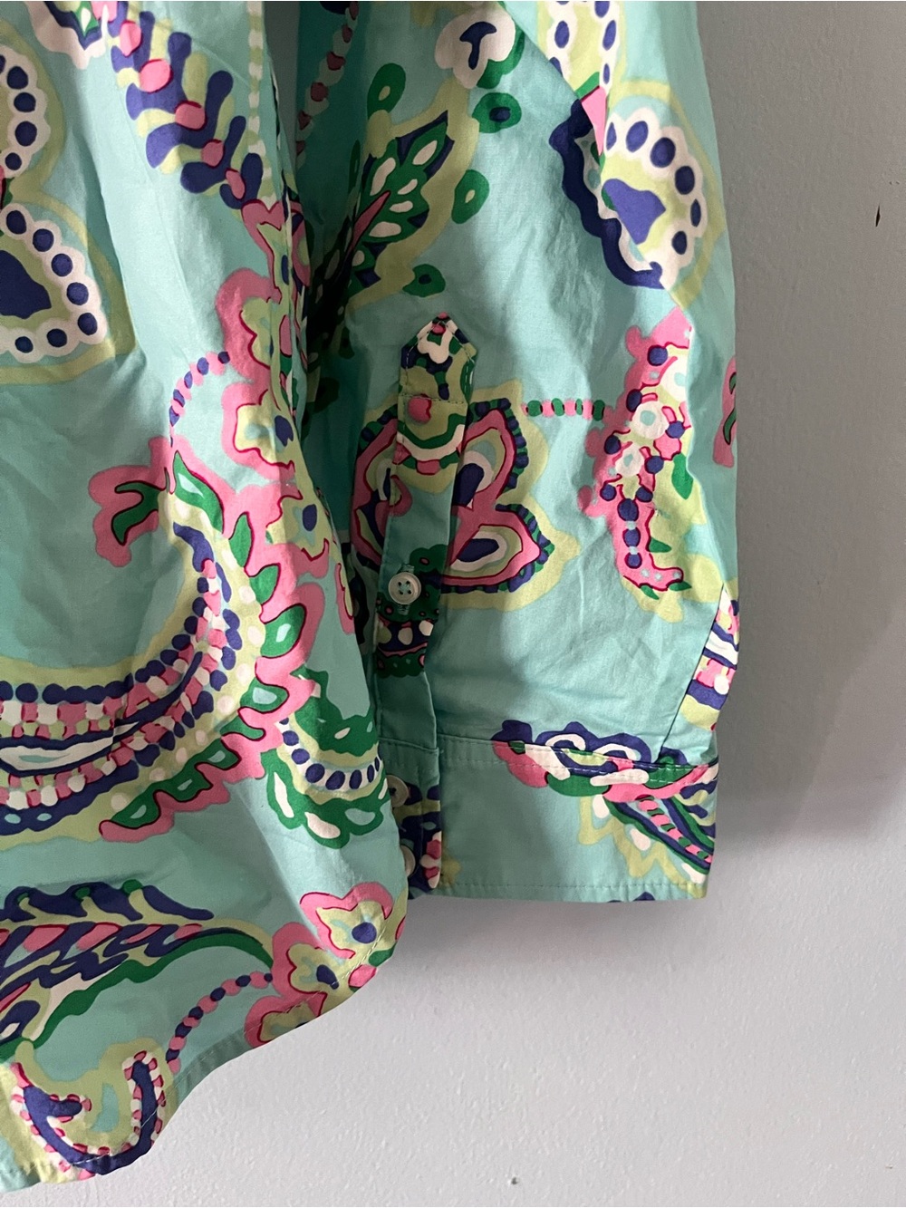 Talbots Floral Paisley Button-down Shirt NWT Petite XL 100% Cotton - Picture 3 of 7